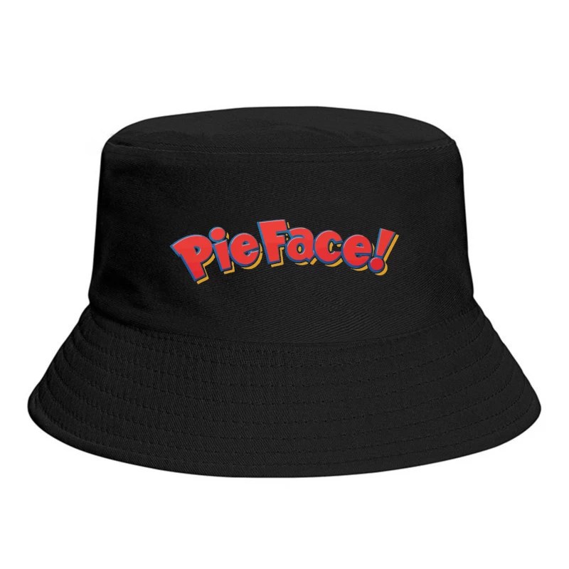 Pie Face Classic Game Logo in Red Cartoon Letters Bucket Hat