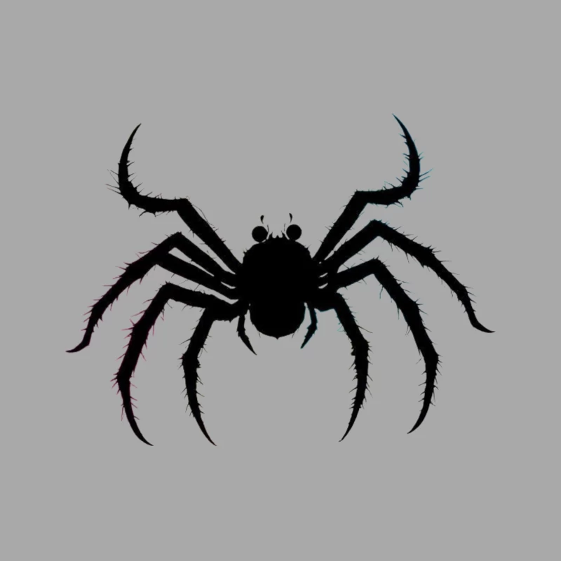 Menacing Spider Silhouette in Black Male Pullover Hoodie