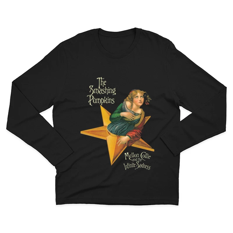 The Smashing Pumpkins' Mellon Collie Album Cover Featuring Classical Art on Golden Star Male Long Sleeve T-Shirt