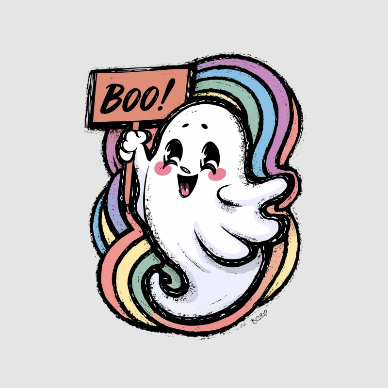 Dessin animé de fantôme joyeux pour Halloween Femme Sweat à capuche