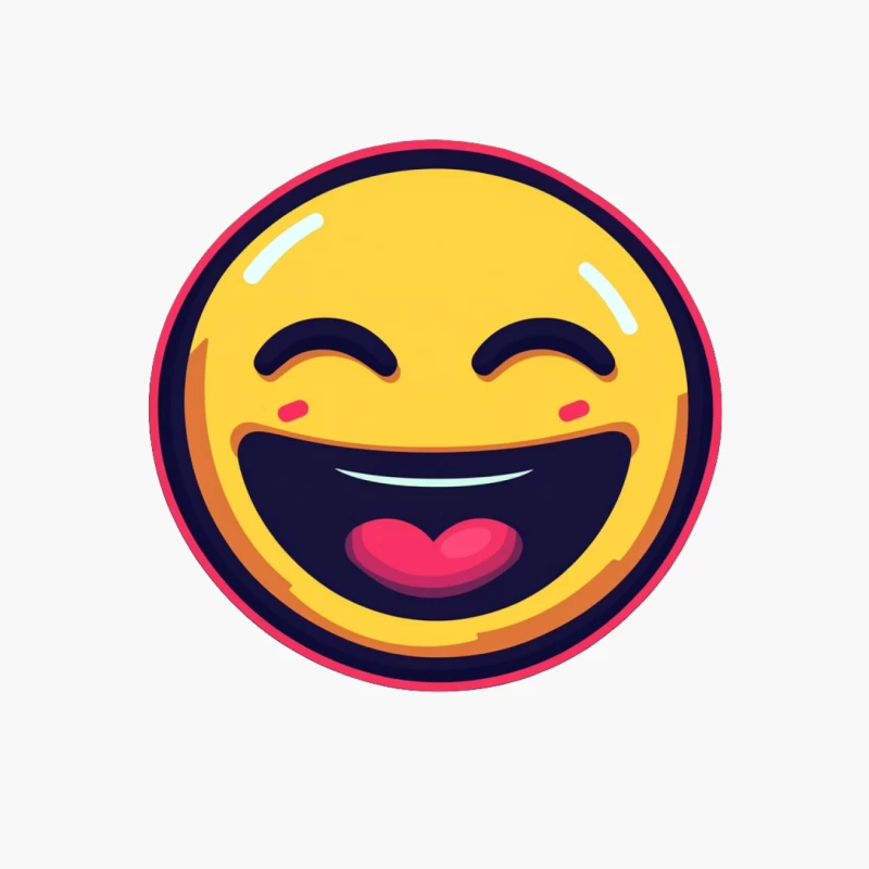 Cheerful Yellow Laughing Emoji Cartoon Cotton Tote Bag