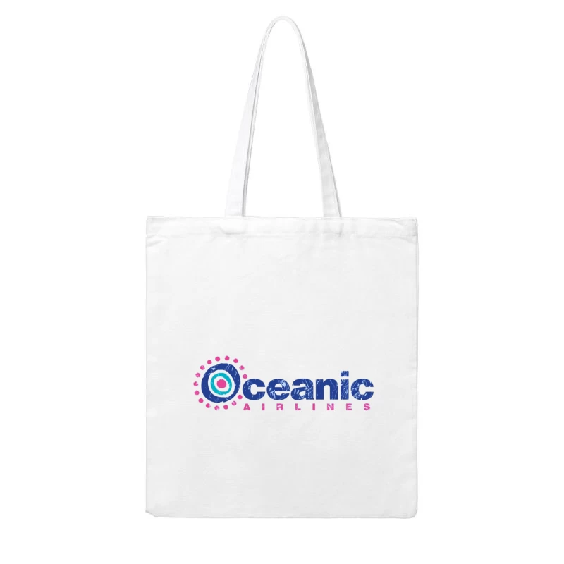 Oceanic Airlines Vintage-Style Logo Design with Blue and Pink Color Scheme Cotton Tote Bag