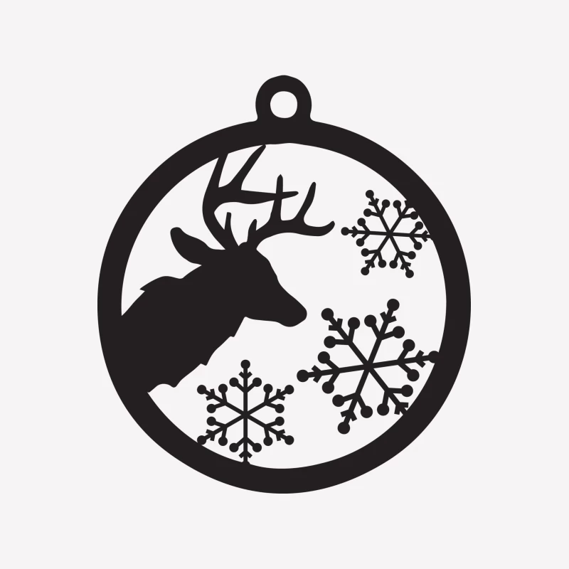 Ornement de cerf avec flocons de neige Femme T-Shirt