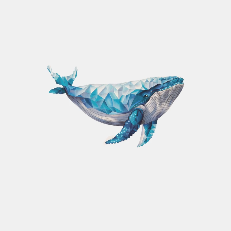whale geometric illustration blue artistic marine life ocean Male Tank Top