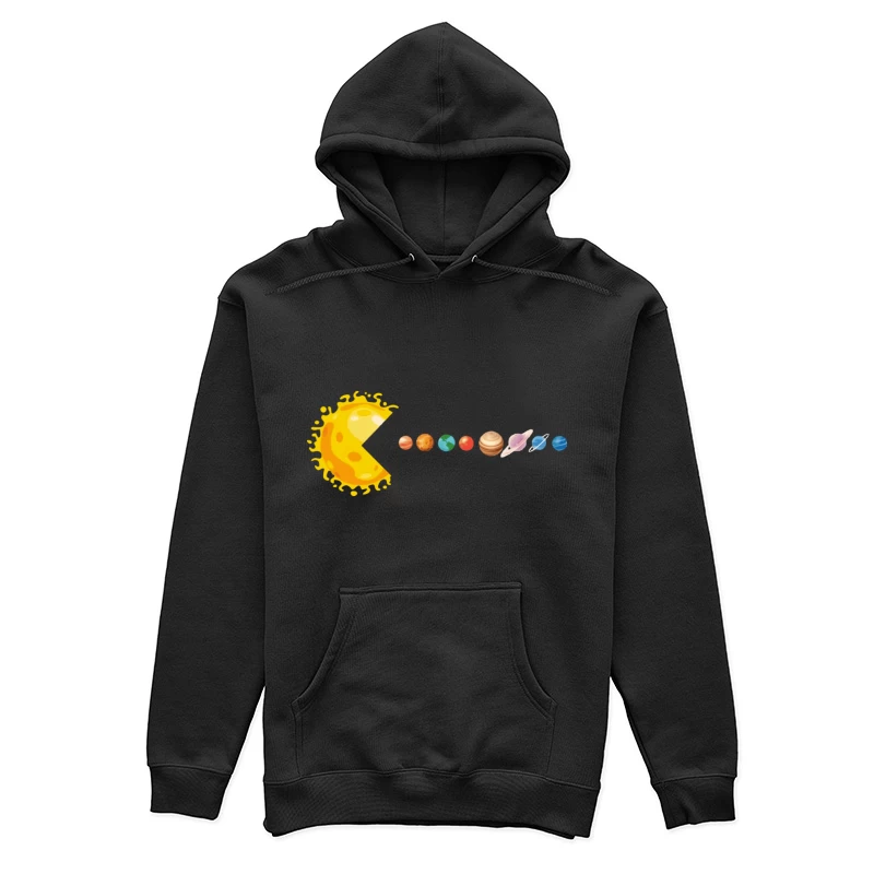 Pac-Man Sonne schluckt Sonnensystem Damen Pullover Hoodie