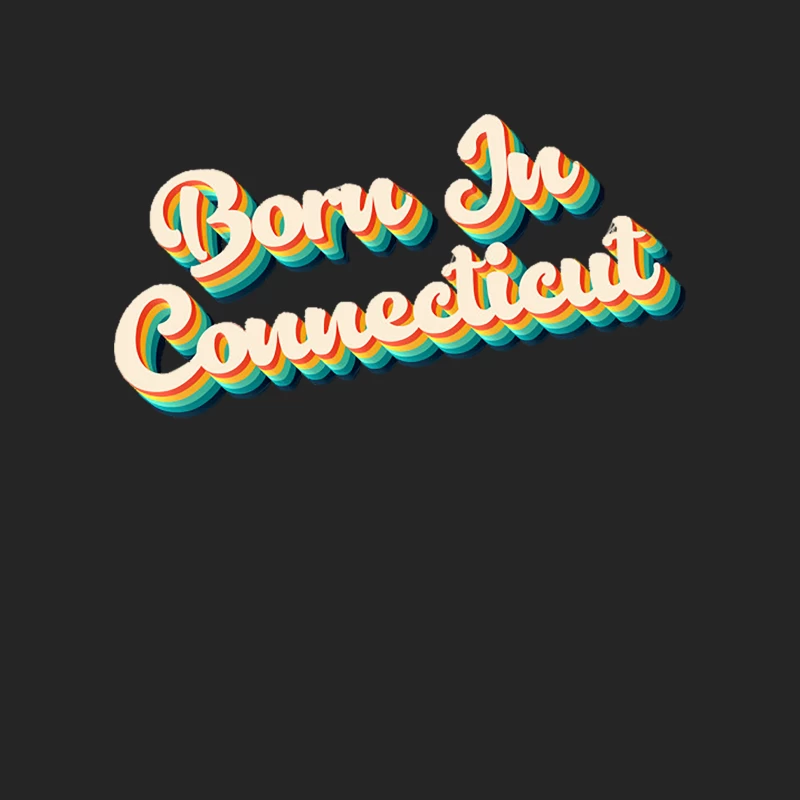 Born In Connecticut - 80_s Retro Style Typographic Design Female Pullover Sweatshirt