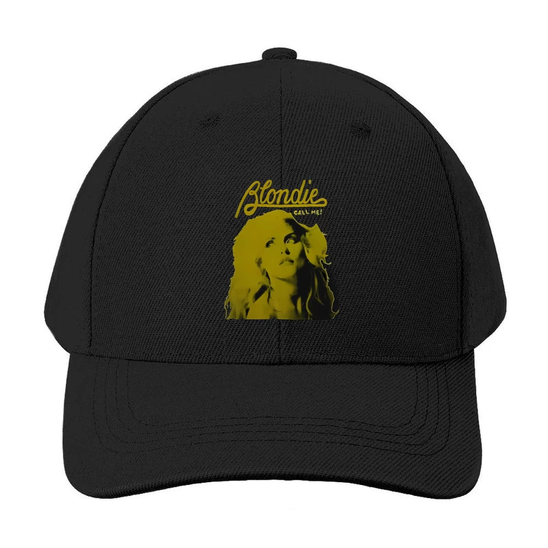 Vintage Blondie "Call Me" Album Cover in Yellow Monochrome Baseball Cap