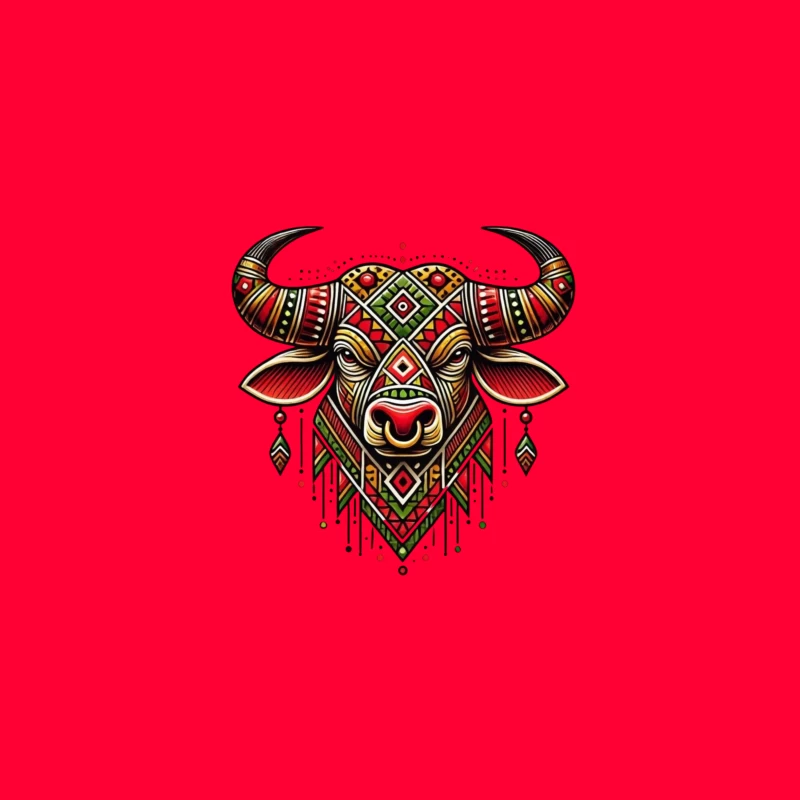 Decorative Bull Artwork Desk Mat