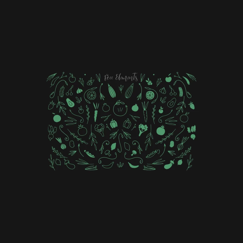 Motifs de légumes dessinés à la main Homme Manches Longues T-Shirt