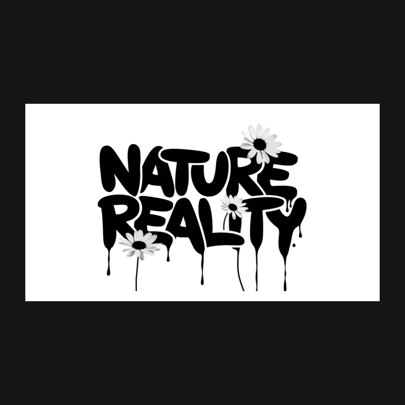 Nature Reality: Graffiti-Style Typography with Floral Accents Desk Mat