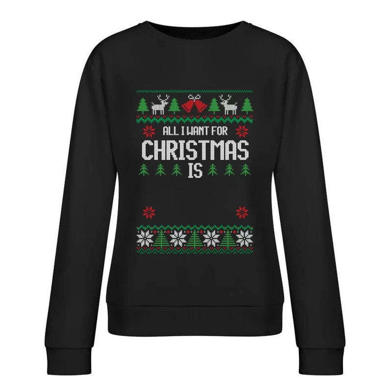 Motif de Noël tricoté avec texte festif Femme Sweat-shirt à enfiler