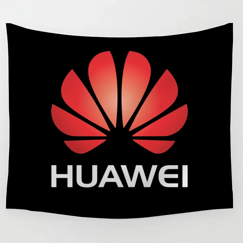 Huawei Red Corporate Logo Design Tapestry