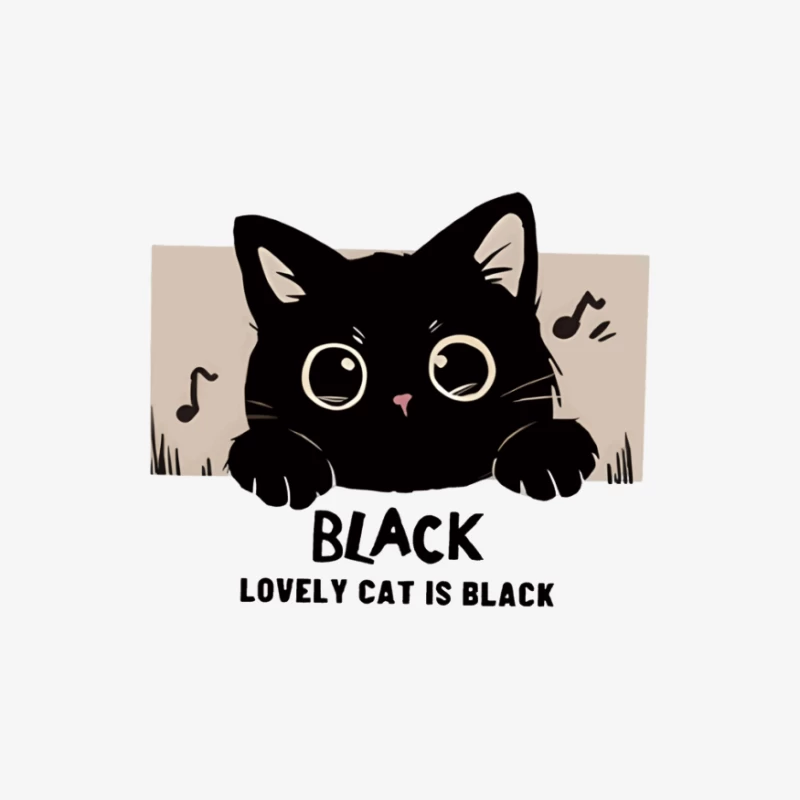 Süße schwarze Katze Herren Langarm T-Shirt