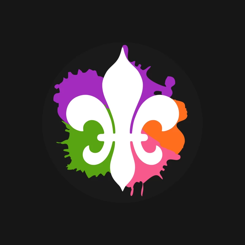 Fleur-de-lis avec éclaboussures colorées Femme T-Shirt