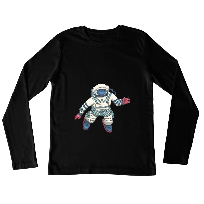 Astronaut im Raumanzug schwebt Damen Langarm T-Shirt