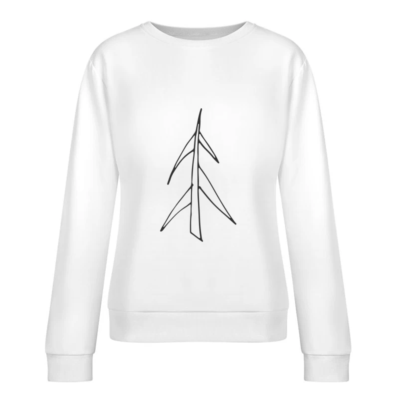 Dessin Minimaliste de Sapin Femme Sweat-shirt à enfiler