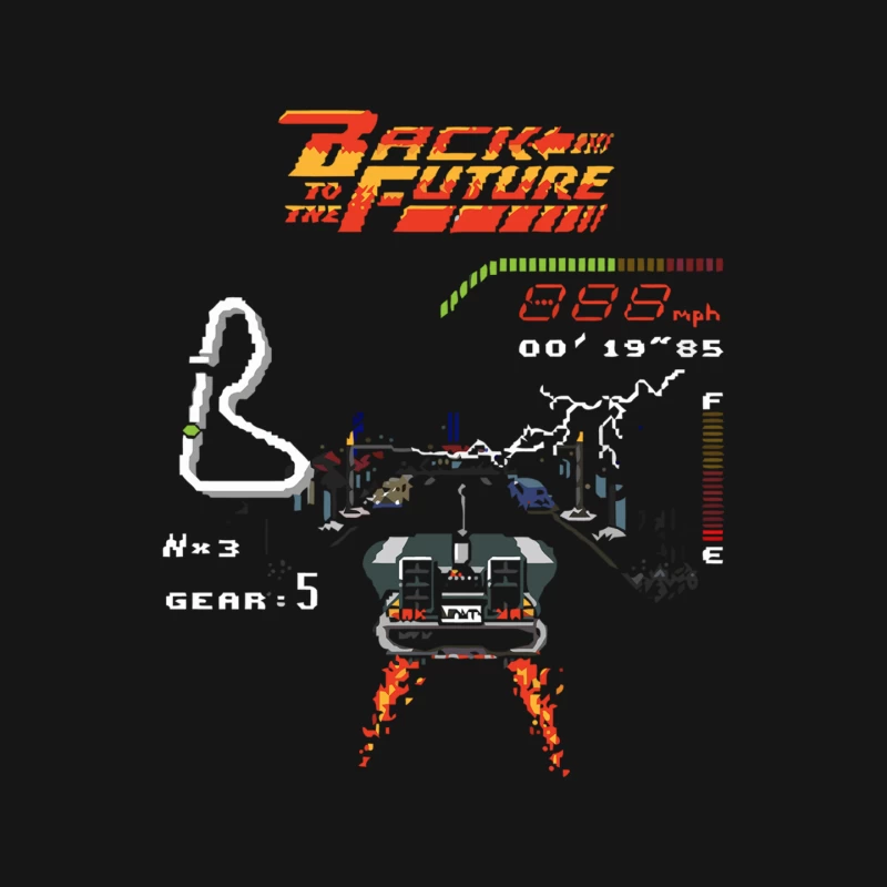 Retro Back to the Future DeLorean Time Travel Poster Mouse Pad