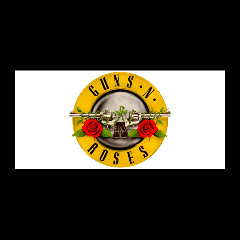 Guns N' Roses Classic Rock Band Logo with Pistols and Roses Coffee Mug