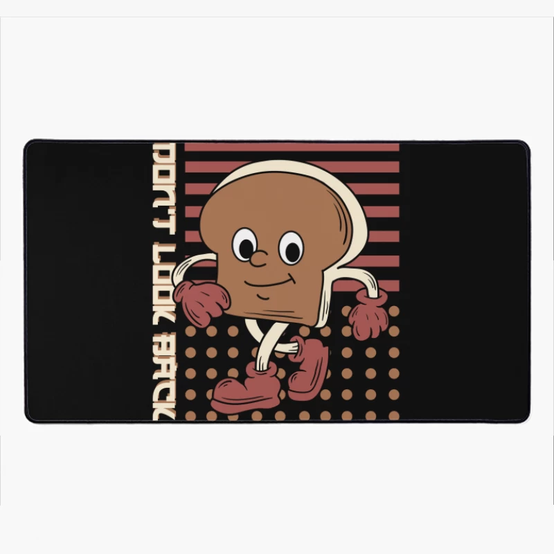 Cheerful Walking Bread Character Desk Mat