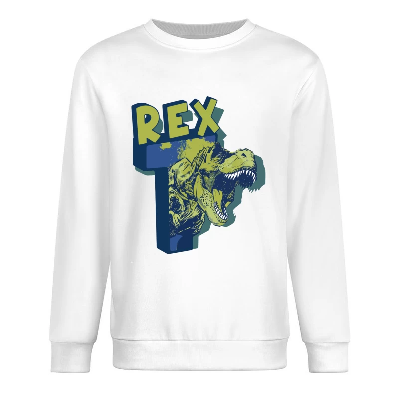 Bold Vintage T-Rex Graphic – Striking Dinosaur Design Male Pullover Sweatshirt