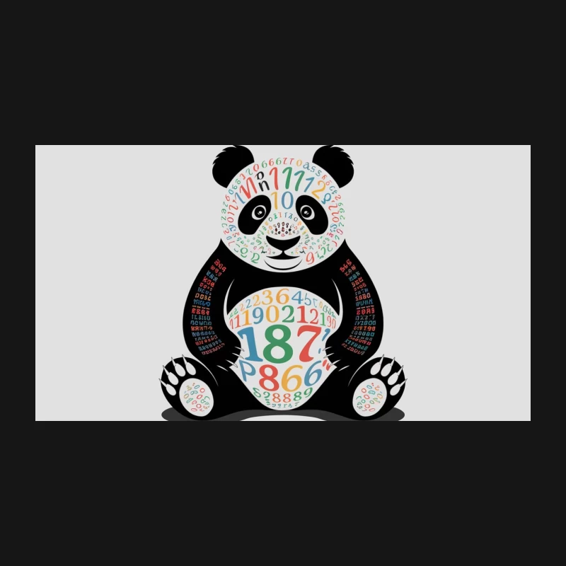 Colorful Mathematical Panda Illustration Desk Mat