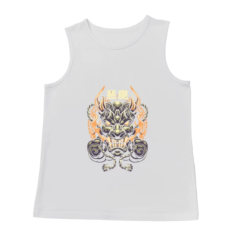 Epic Japanese Demon Mask Illustration Male Tank Top