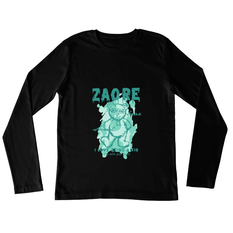 Graphic Design of a Cute Bear Illustration Female Long Sleeve T-Shirt