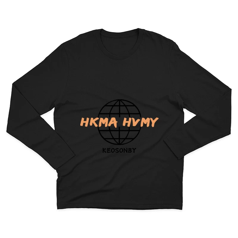 Globale Schriftzug Kunst Herren Langarm T-Shirt