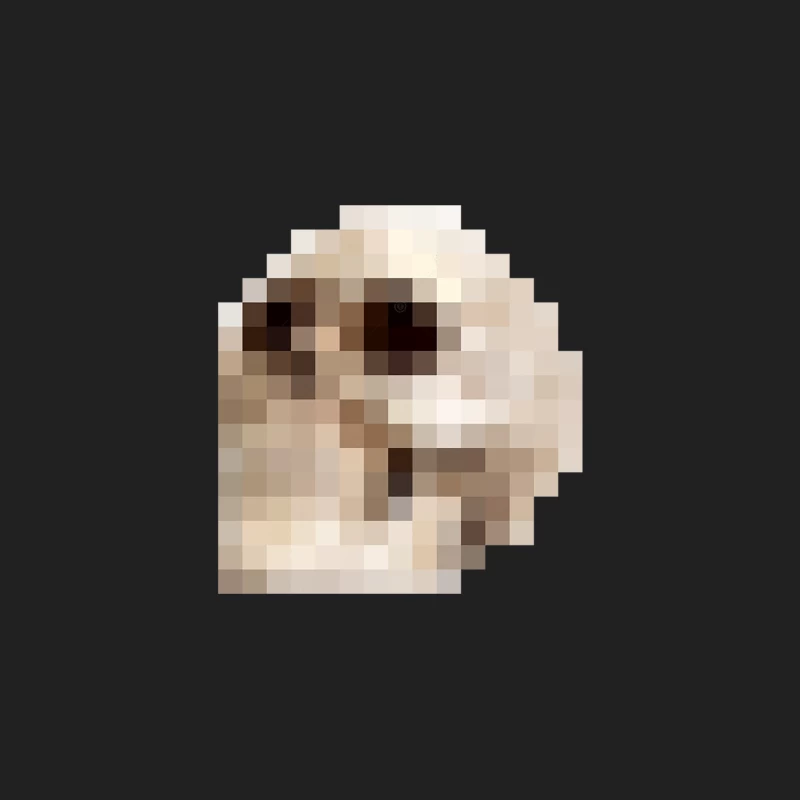 8bit Pixel Gothic Skull †††† Graphic Design Pattern Bucket Hat