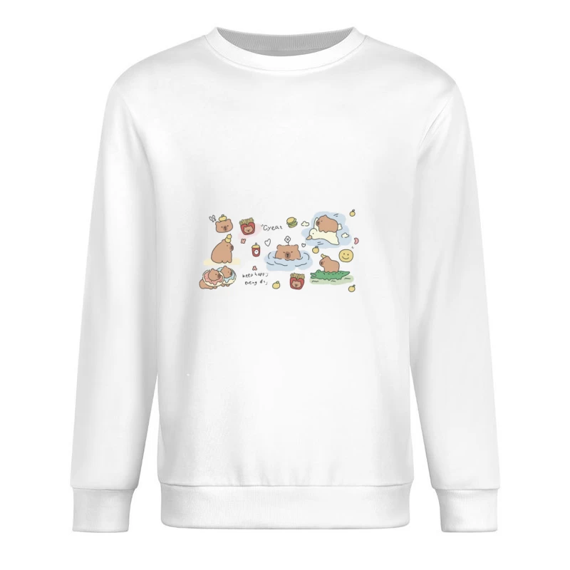 Illustration de mignons ours et frites Homme Sweat-shirt à enfiler