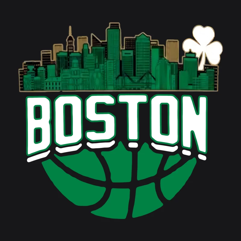 Boston Skyline Basketball Design Herren Pullover Hoodie