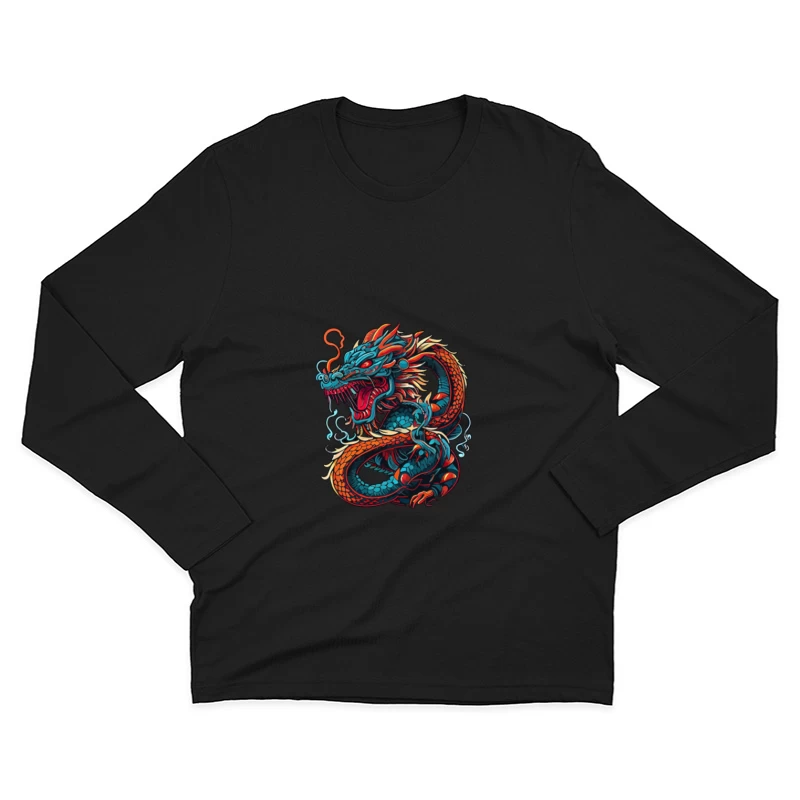 Drachenkunst in leuchtenden Farben Herren Langarm T-Shirt