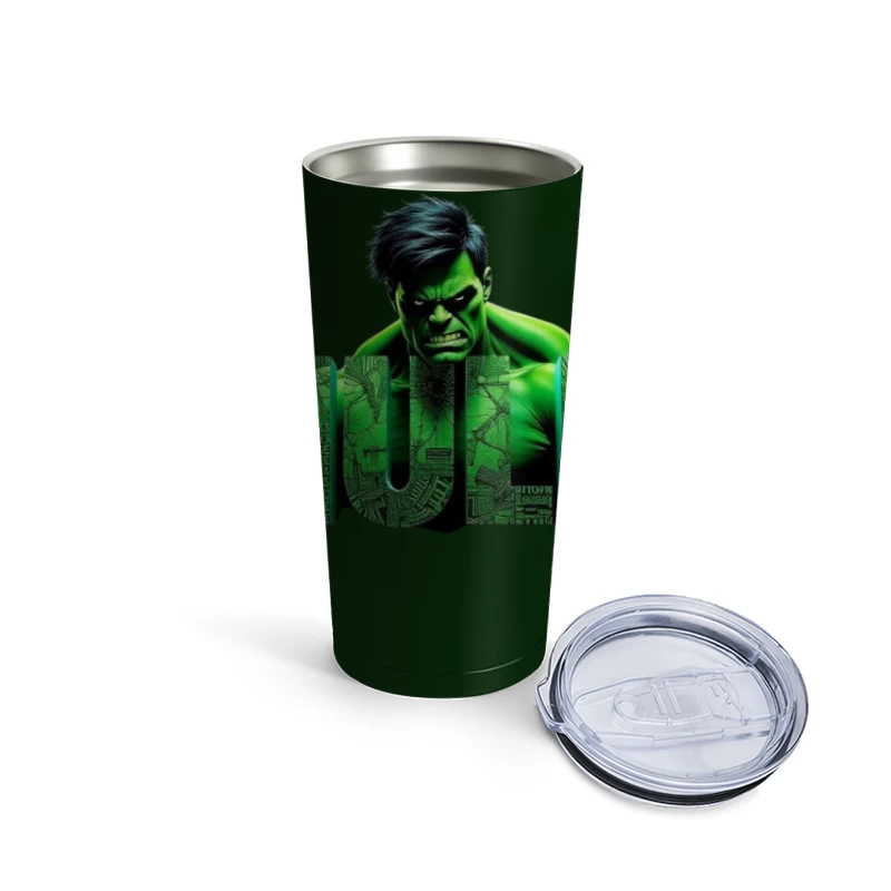 The Incredible Hulk Typographic Character Art Travel Mug