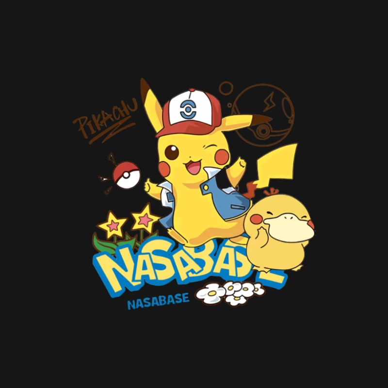 Pikachu und Enton Abenteuer Herren Langarm T-Shirt