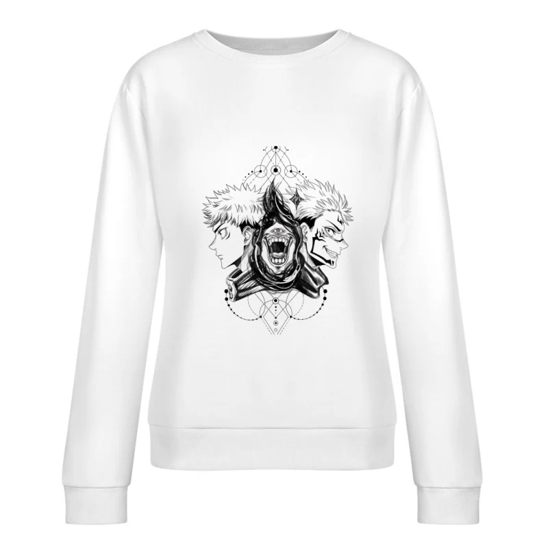 Schwarze Anime-Silhouette mit Dämon Damen Pullover Sweatshirt