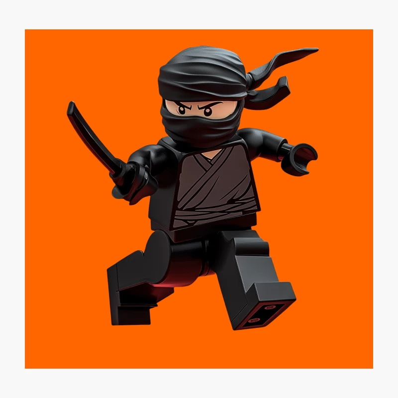 LEGO Ninja Minifigure with Sword Throw Pillow
