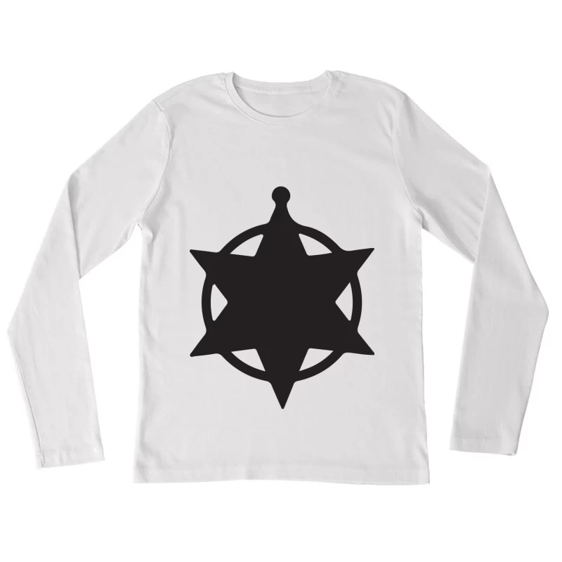 Étoile nautique noire Femme Manches Longues T-Shirt