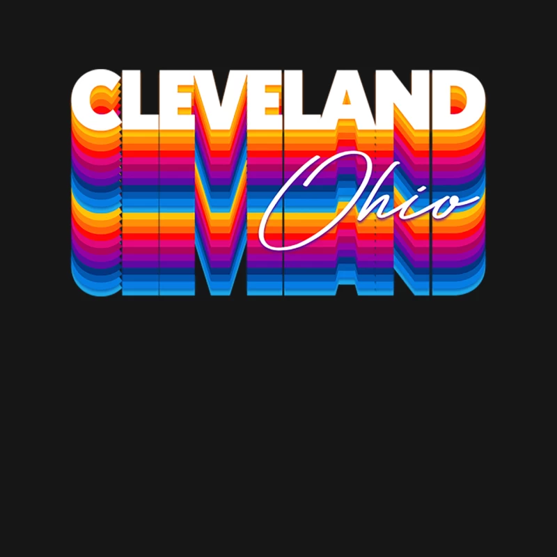 Cleveland Ohio  Retro Typography Design Mouse Pad