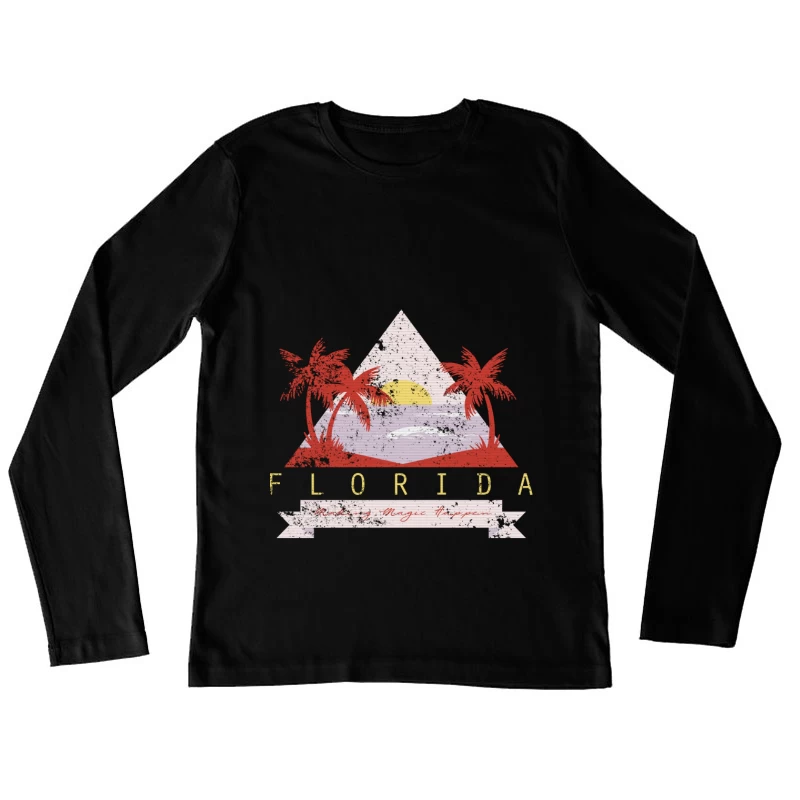 Coucher de Soleil en Floride Femme Manches Longues T-Shirt