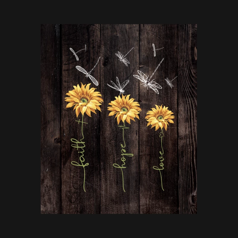 Blumen mit Botschaften von Glauben, Hoffnung und Liebe Herren T-Shirt