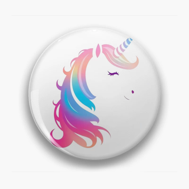 Rainbow Pastel Unicorn Silhouette Pin