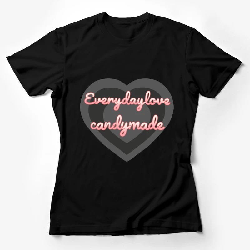 Herzförmiges Design mit Schriftzug Damen T-Shirt