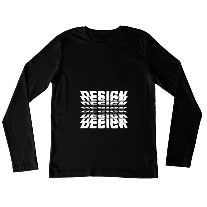 Design 3D avec Réflexion Miroir Femme Manches Longues T-Shirt