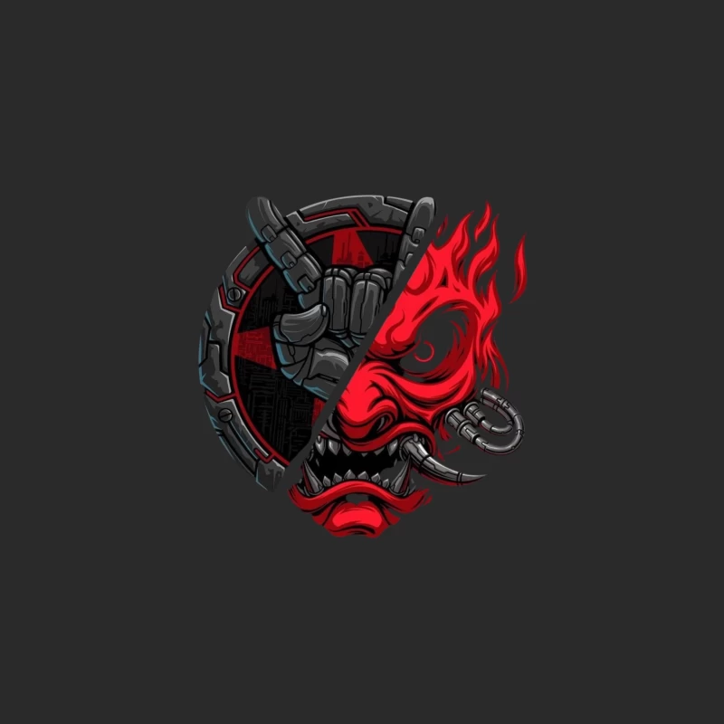 Metal Skull Artwork with Flames Baseball Cap