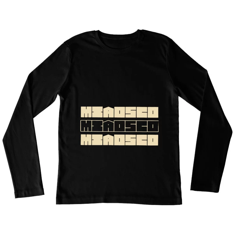 Geometrisches Typografie-Design Damen Langarm T-Shirt