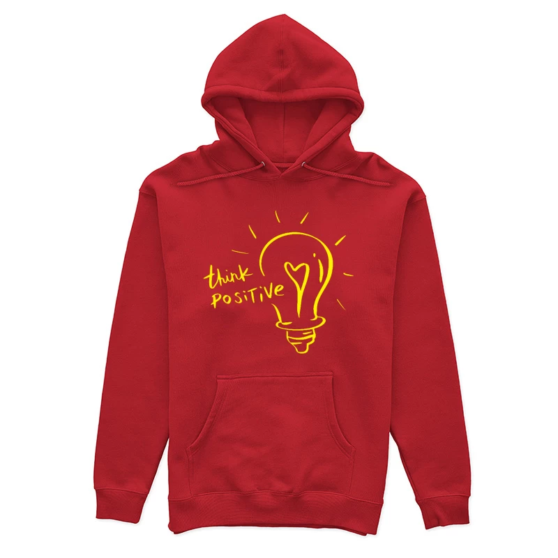 Positive Thinking Light Bulb Illustration Female Pullover Hoodie
