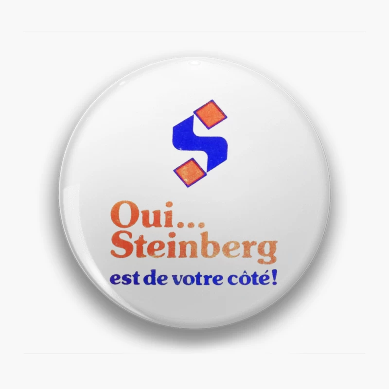 Vintage French Political Campaign Logo for Steinberg Pin