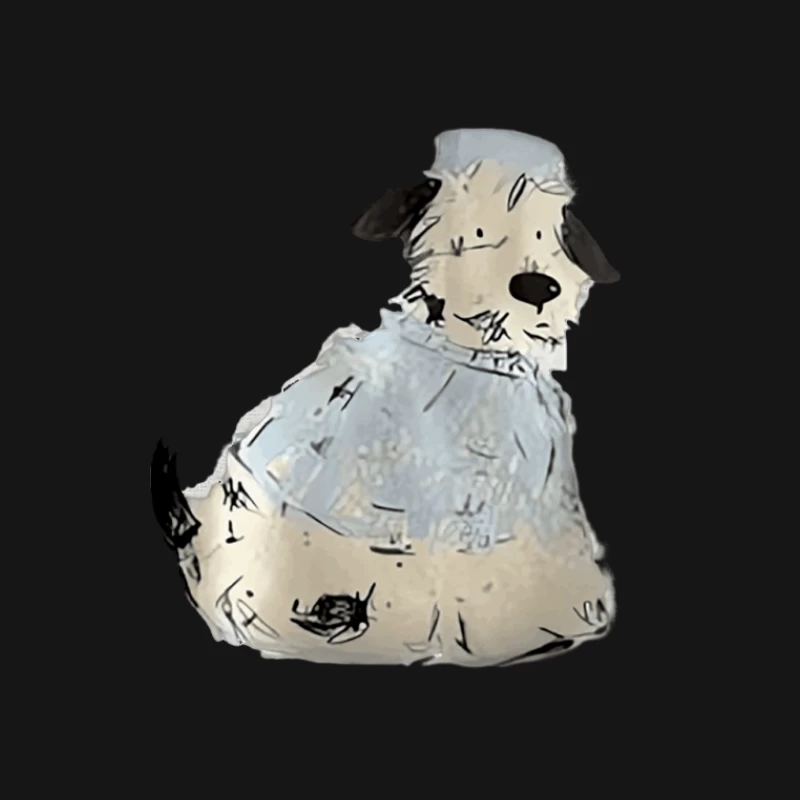 Niedlicher Cartoon-Hund mit Hemd Damen Langarm T-Shirt
