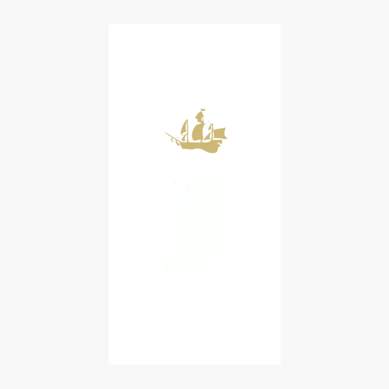 Golden Silhouette of Historic Sailing Ship Logo iPhone Case
