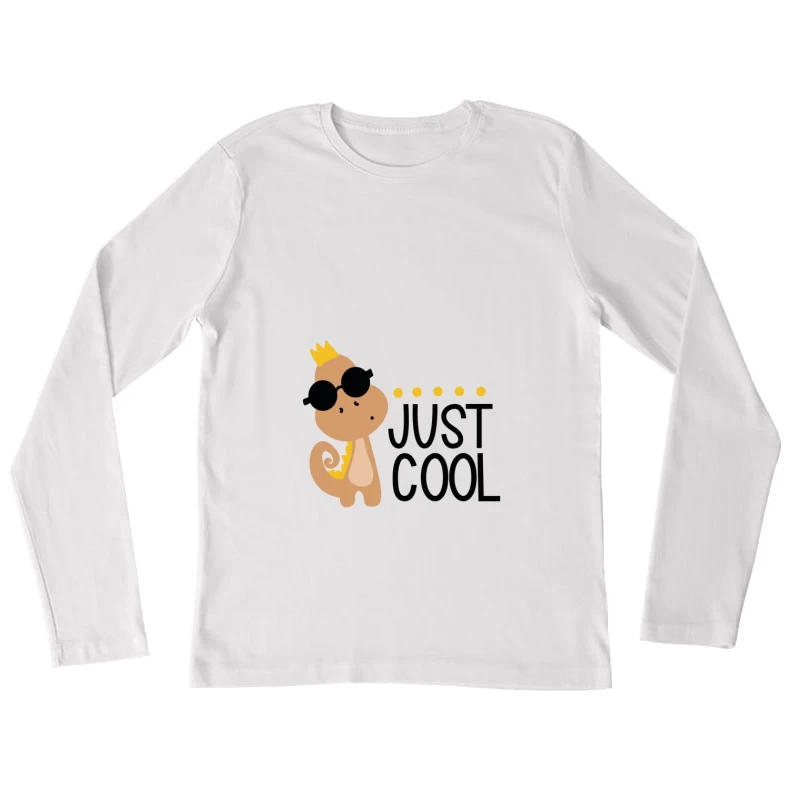 Petit dinosaure cool avec lunettes de soleil Femme Manches Longues T-Shirt
